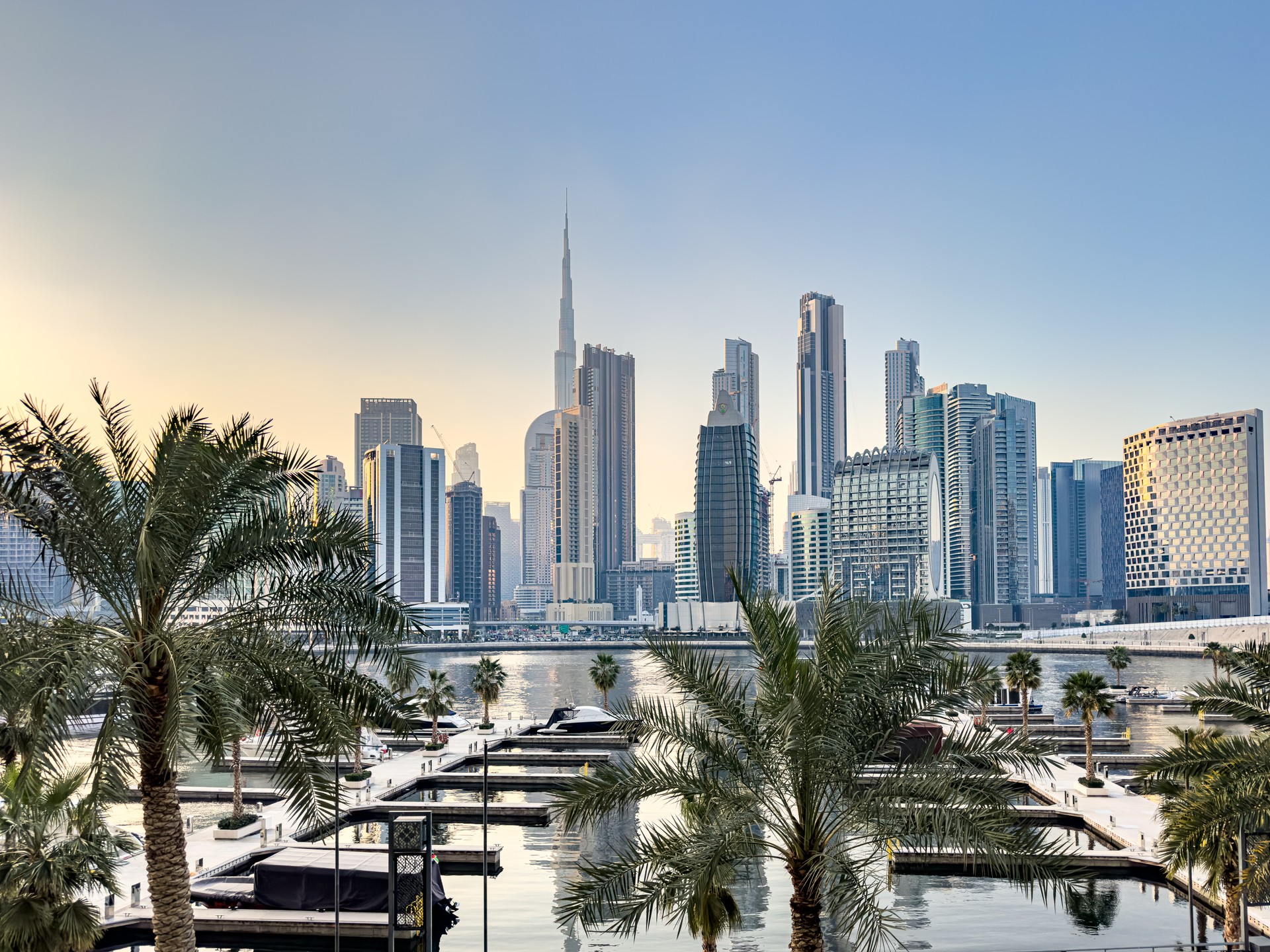 View of Dubai skyline including the Burj Khalifa